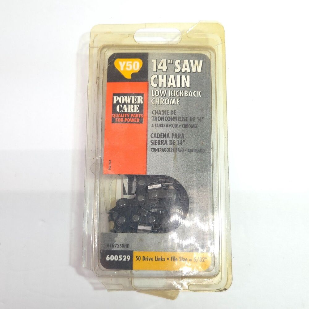 Power Care Y50 14" Saw Chain Low Kickback Chrome 50 Drive Links H187250HD New